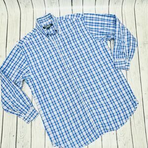 Brooks Brothers Friday Poplin Plaid Cotton Oxford Button-Down Shirt Size Medium